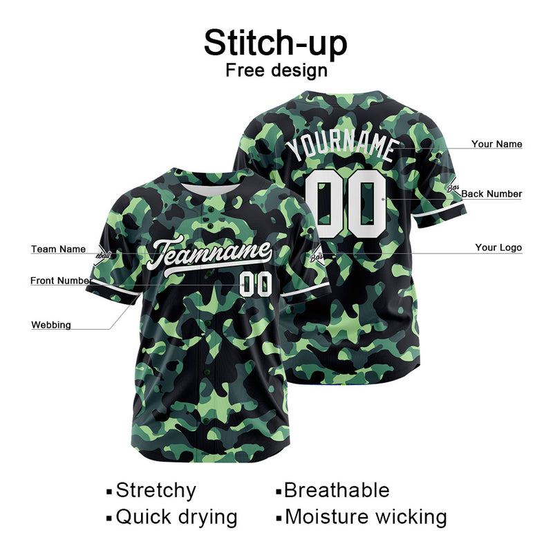 Custom Full Print Design Authentic Baseball Jersey camouflage