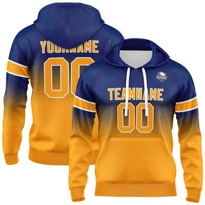 Custom Gradient Sweatshirt Hoodie For Man Woman Girl Boy Print Your Logo Name Number Navy&Orange enthsush