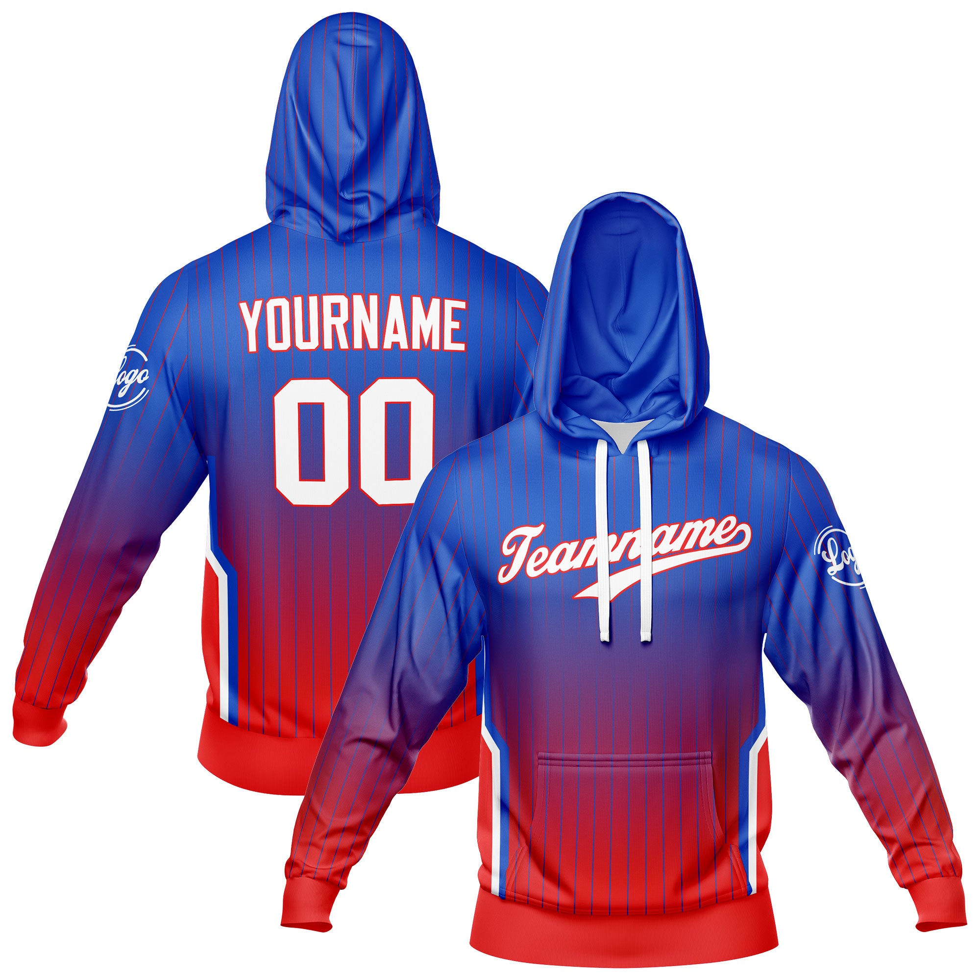 Custom Blue Red Sweatshirt Hoodie For Men Women Girl Boy Print Your Logo Name Number enthsush