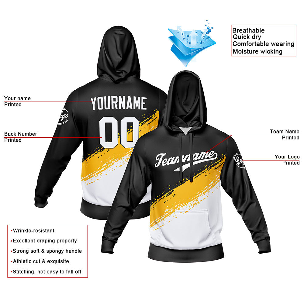 Custom Black White Sweatshirt Hoodie For Men Women Girl Boy Print Your Logo Name Number enthsush