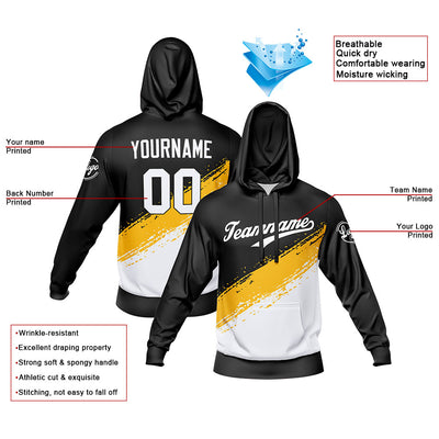 Custom Black White Sweatshirt Hoodie For Men Women Girl Boy Print Your Logo Name Number enthsush