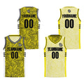 Custom Black Yellow Reversible Basketball Suit for Adults and Kids Personalized Jersey enthsush