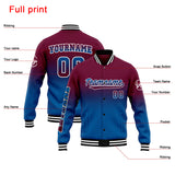 Custom Gradient Varsity Jacket Letterman jacket for Men, Women and Youth Burgundy&Blue