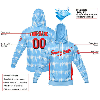 Custom Light Blue Sweatshirt Hoodie For Men Women Girl Boy Print Your Logo Name Number enthsush