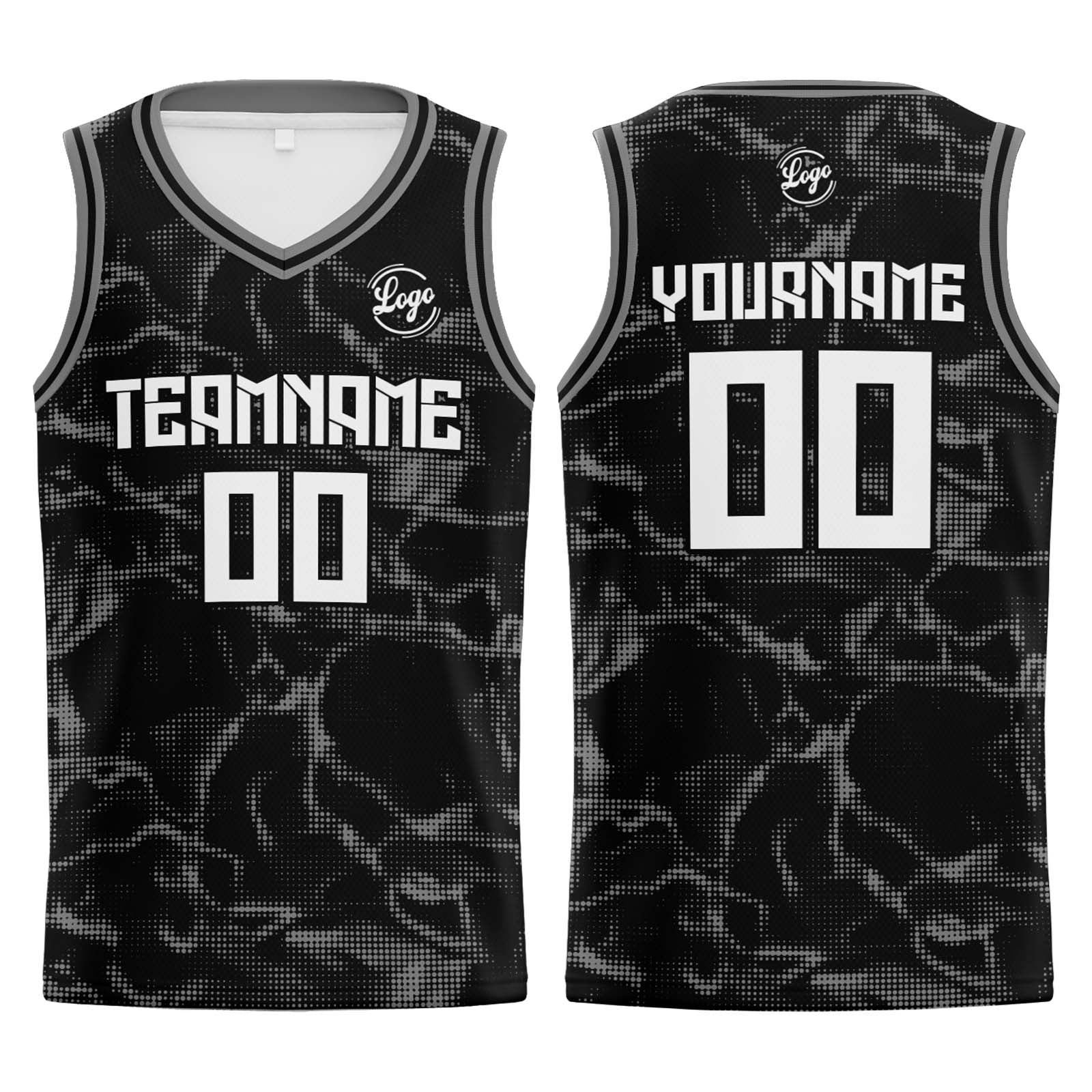 Custom Black Grey Basketball Jersey Uniform Suit Printed Your Logo Name Number enthsush