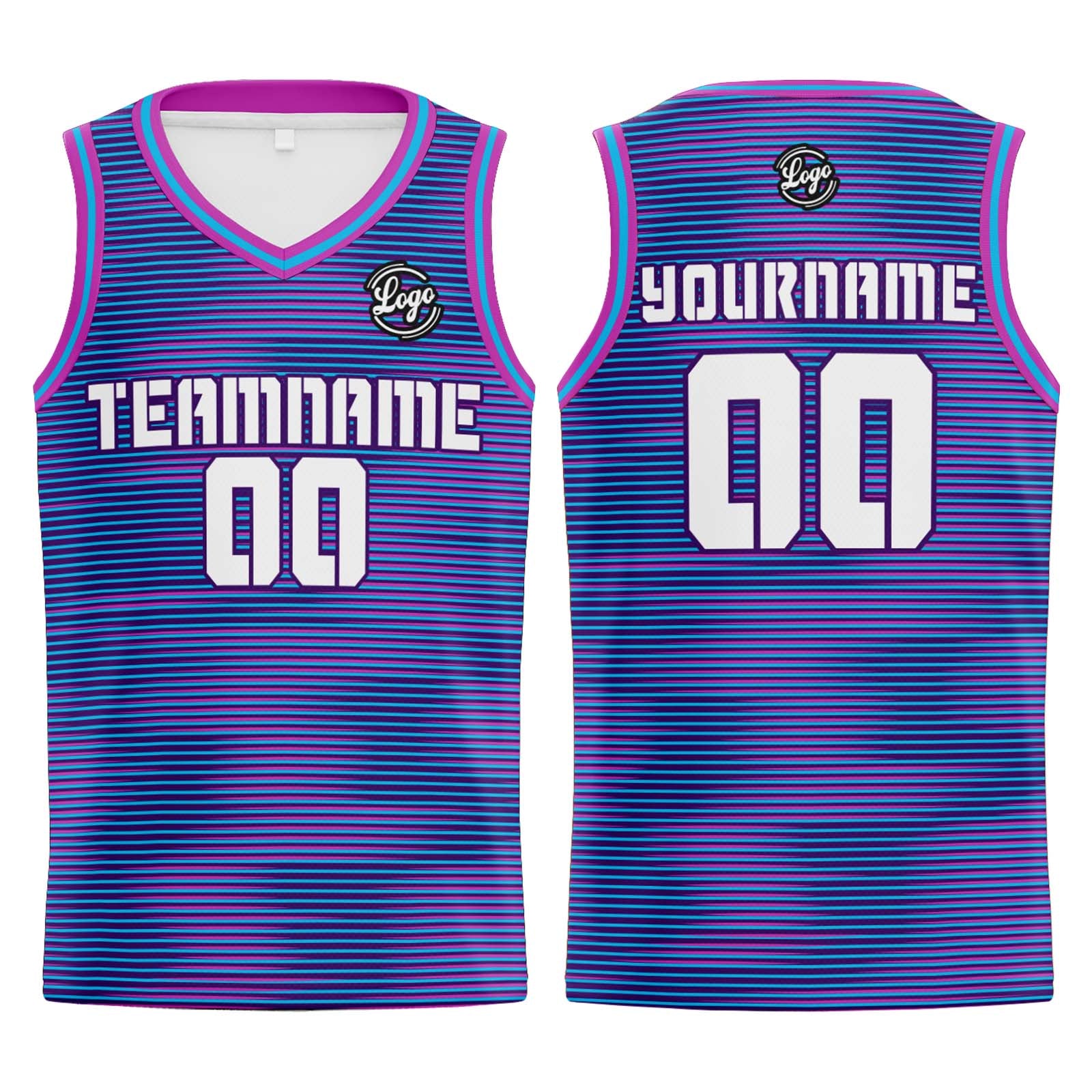 Custom Purple Light Blue Basketball Jersey Uniform Suit Printed Your Logo Name Number enthsush