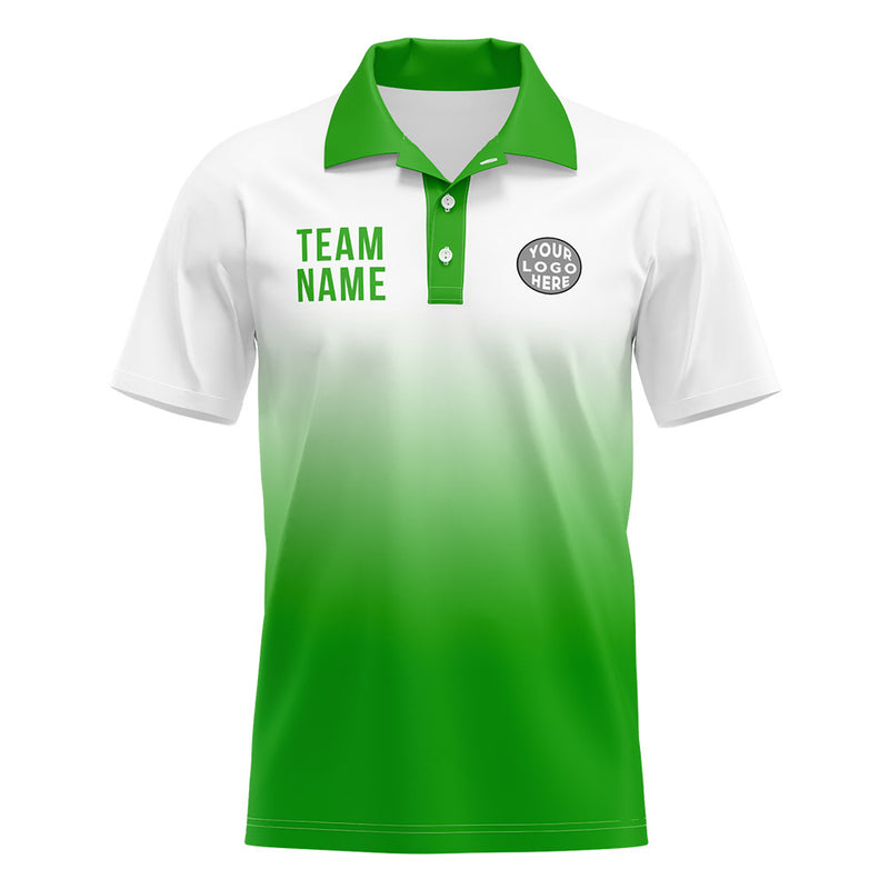 Custom Green Football Polo Shirts Add Your Unique Logo/Name/Number