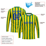 Custom Basketball Soccer Football Shooting Long T-Shirt for Adults and Kids Stripe-Green