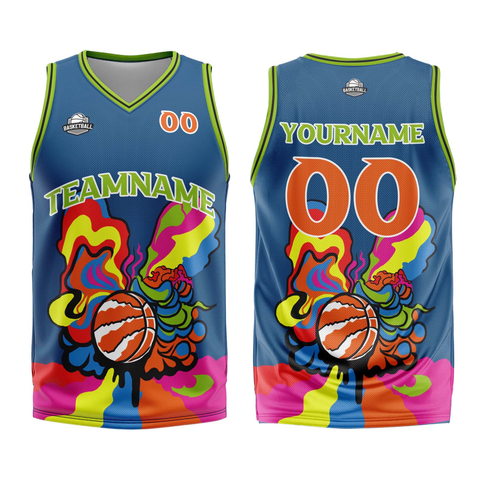 Custom Blue Basketball Jersey Uniform Suit Printed Your Logo Name Number enthsush