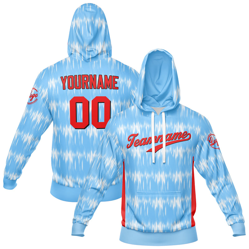 Custom Light Blue Sweatshirt Hoodie For Men Women Girl Boy Print Your Logo Name Number