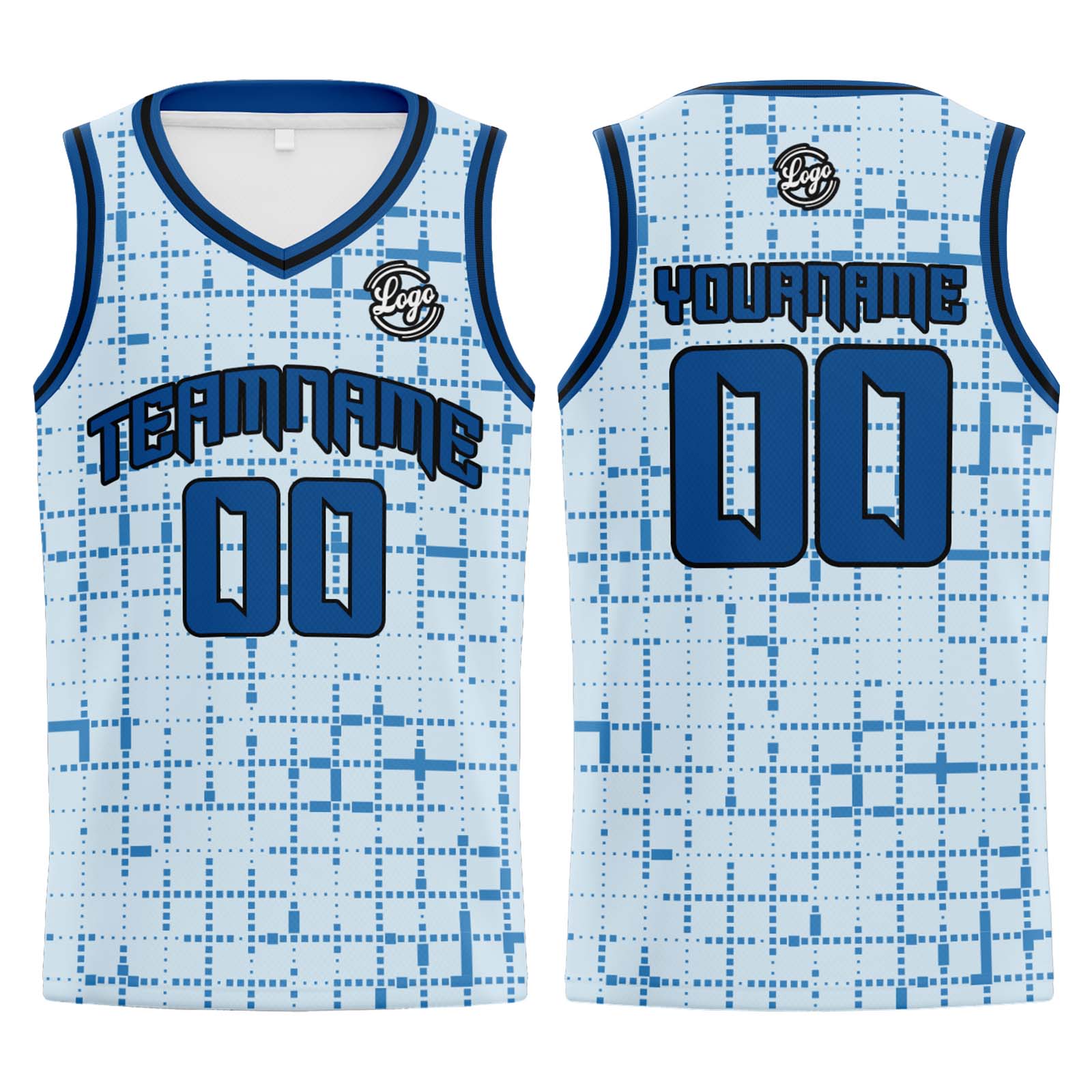 Custom Light Blue Basketball Jersey Uniform Suit Printed Your Logo Name Number enthsush