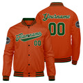 Custom Varsity Jacket Letterman jacket for Men, Women and Youth Dark Green Orange enthsush