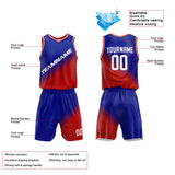 Custom Basketball Jersey Uniform Suit Printed Your Logo Name Number Royal-Red