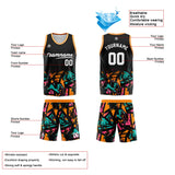 Custom Basketball Jersey Uniform Suit Printed Your Logo Name Number Black&Orange
