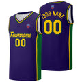 Custom basketball jersey shorts for men and women. Embroidered and printed name, number and logo Purple enthsush