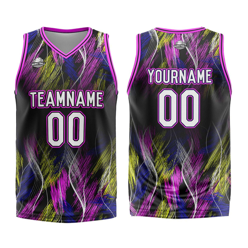 Custom Black Pink Basketball Jersey Uniform Suit Printed Your Logo Name Number enthsush