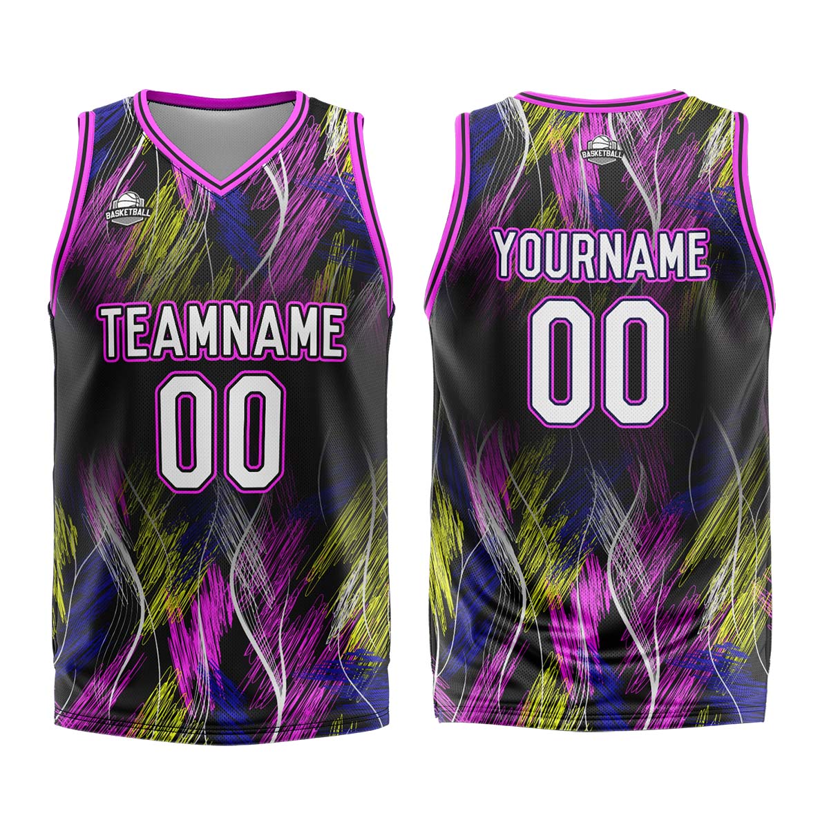 Custom Black Pink Basketball Jersey Uniform Suit Printed Your Logo Name Number enthsush