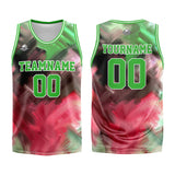 Custom Basketball Jersey Uniform Suit Printed Your Logo Name Number Green&Red
