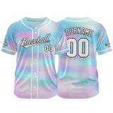 Custom Full Print Design Authentic Baseball Jersey Light purple-light blue