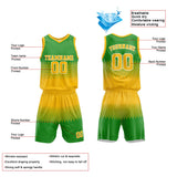 Custom Basketball Jersey Uniform Suit Printed Your Logo Name Number Yellow-Green