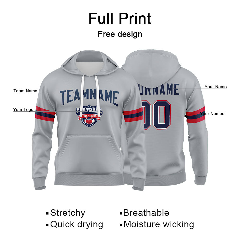 Custom Sweatshirt Hoodie For Man Woman Girl Boy Print Your Logo Name Number Gray enthsush