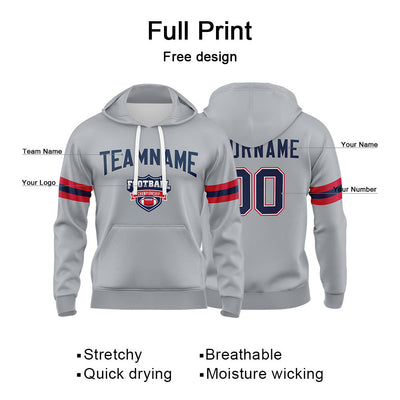 Custom Sweatshirt Hoodie For Man Woman Girl Boy Print Your Logo Name Number Gray enthsush