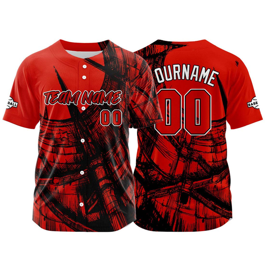 Custom Baseball Uniforms High-Quality for Adult Kids Optimized for Performance Staircase-Red enthsush