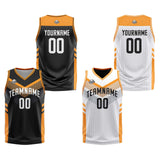Custom Black Orange Reversible Basketball Suit for Adults and Kids Personalized Jersey