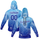 Custom Blue Sweatshirt Hoodie For Men Women Girl Boy Print Your Logo Name Number