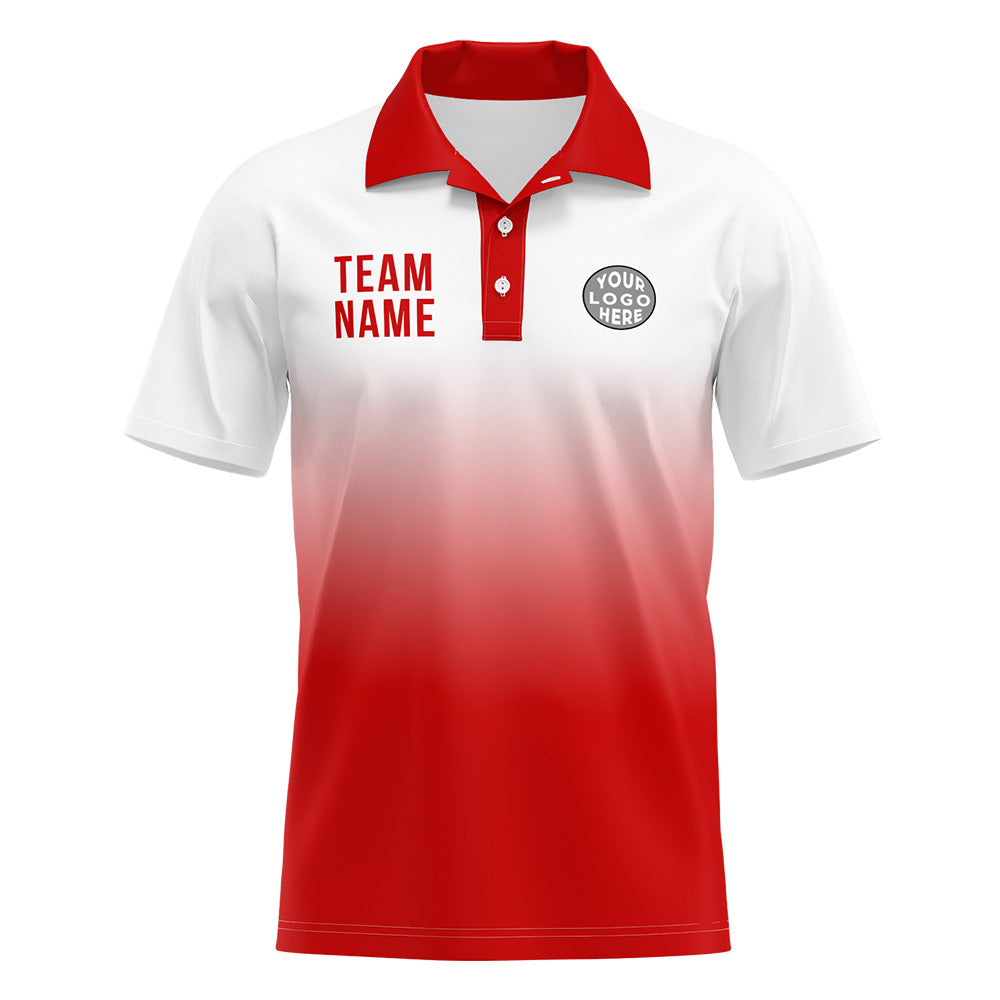 Custom Red Football Polo Shirts Add Your Unique Logo/Name/Number enthsush