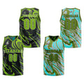 Custom Green Grey Reversible Basketball Suit for Adults and Kids Personalized Jersey enthsush