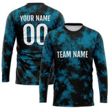 Custom Basketball Soccer Football Shooting Long T-Shirt for Adults and Kids Blue-Black