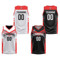 Custom White Red Reversible Basketball Suit for Adults and Kids Personalized Jersey enthsush