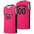 Custom basketball jersey shorts for men and women. Embroidered and printed name, number and logo Pink&Black enthsush