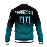 Custom Gradient Varsity Jacket Letterman jacket for Men, Women and Youth Black&Green