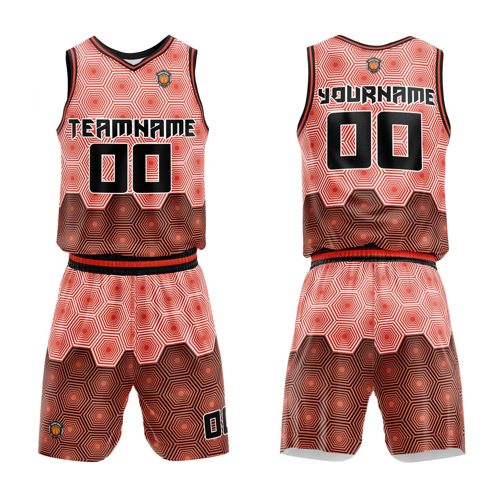 Custom Dark Orange Basketball Jersey Uniform Suit Printed Your Logo Name Number enthsush