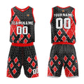 Custom Black Red Basketball Jersey Uniform Suit Printed Your Logo Name Number enthsush