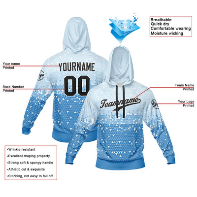Custom Light Blue Sweatshirt Hoodie For Men Women Girl Boy Print Your Logo Name Number enthsush