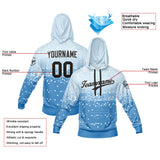 Custom Light Blue Sweatshirt Hoodie For Men Women Girl Boy Print Your Logo Name Number