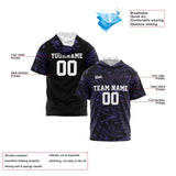 Custom Black Purple Sleeve Hoodies for Men Women Shirts with Hoods Printed Name Logo