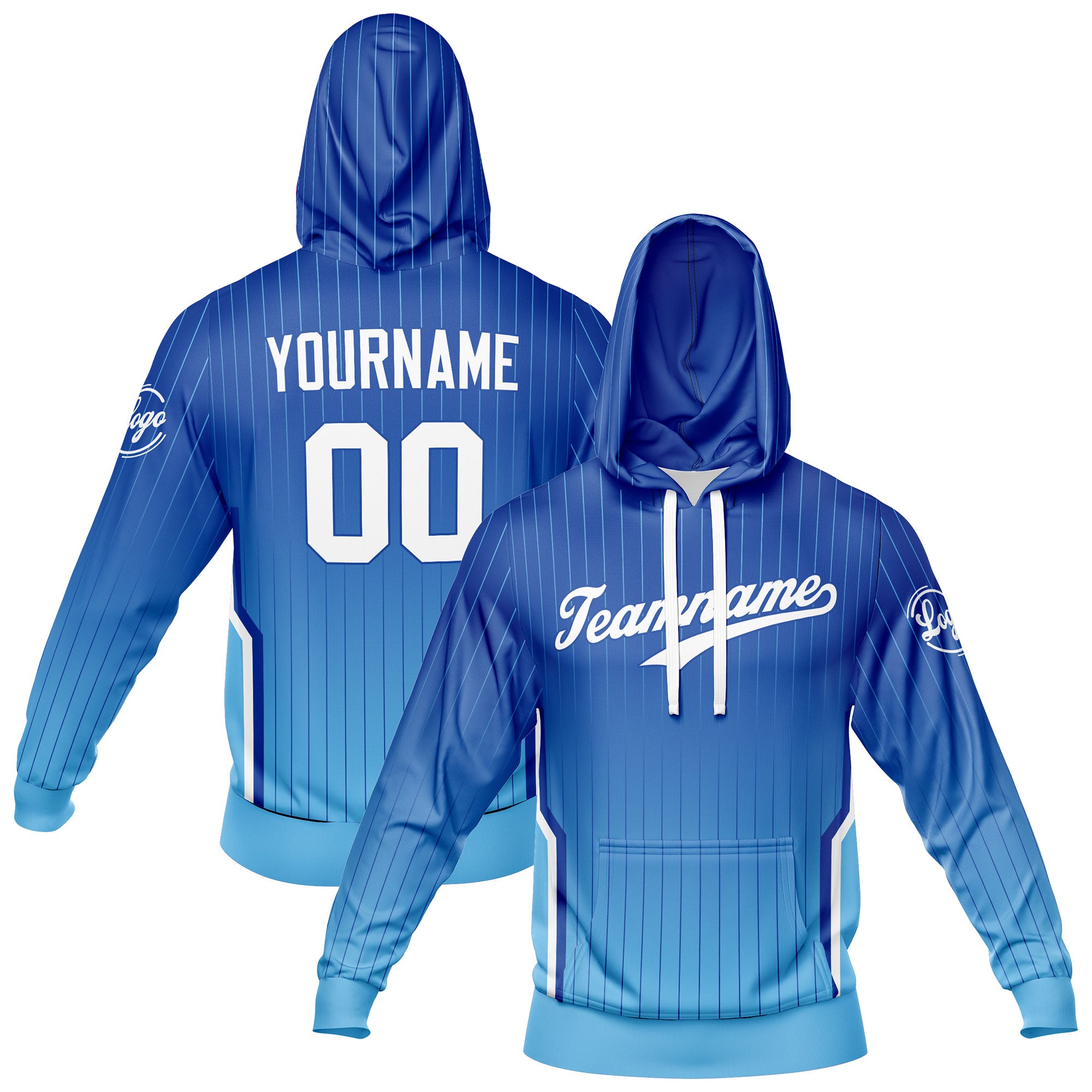 Custom Blue Sweatshirt Hoodie For Men Women Girl Boy Print Your Logo Name Number enthsush