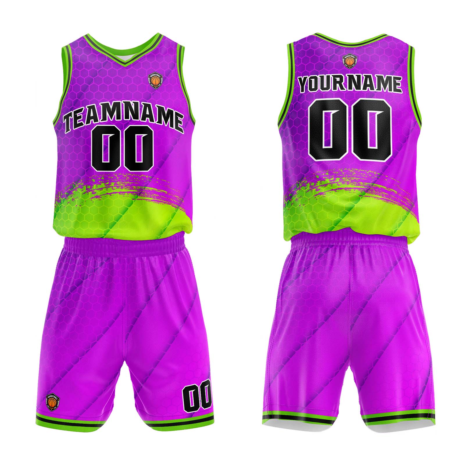 Custom Purple Green Basketball Jersey Uniform Suit Printed Your Logo Name Number enthsush