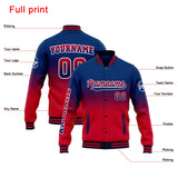 Custom Gradient Varsity Jacket Letterman jacket for Men, Women and Youth Navy&Red