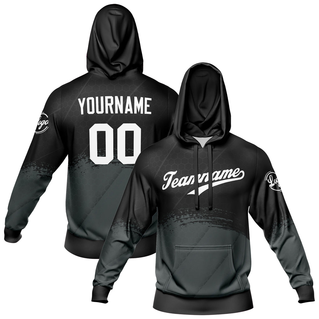 Custom Black Gray Sweatshirt Hoodie For Men Women Girl Boy Print Your Logo Name Number enthsush