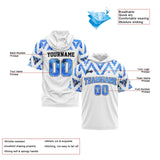 Custom White Blue Short Sleeve Hoodies for Men Women Shirts with Hoods Printed Name Logo