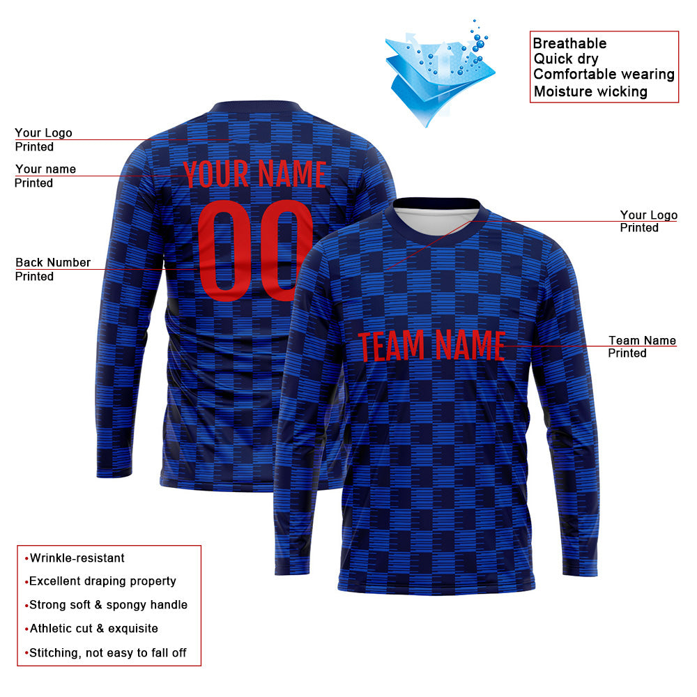 Custom Basketball Soccer Football Shooting Long T-Shirt for Adults and Kids Navy-Blue enthsush