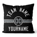 Custom Football Throw Pillow for Men Women Boy Gift Printed Your Personalized Name Number Black & White & Gray enthsush