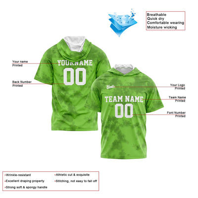 Custom Green Sleeve Hoodies for Men Women Shirts with Hoods Printed Name Logo enthsush