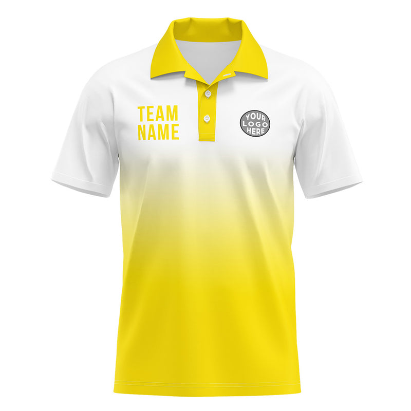 Custom Yellow Football Polo Shirts Add Your Unique Logo/Name/Number