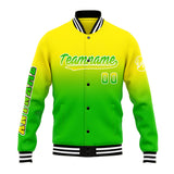 Custom Gradient Varsity Jacket Letterman jacket for Men, Women and Youth Yellow&Green